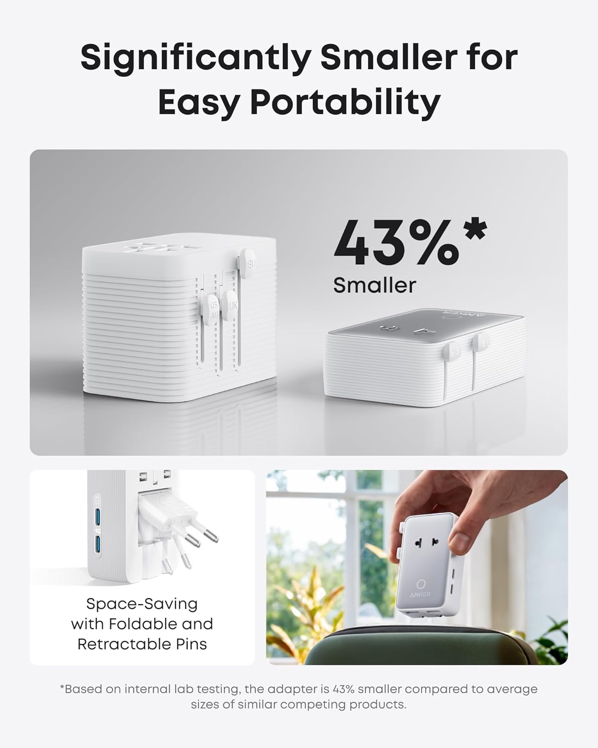Anker MagGo Wireless Charging Station (3-in-1, Foldable Pad) and Anker Nano Travel Adapter (5-in-1, 20W, 1-Pack)