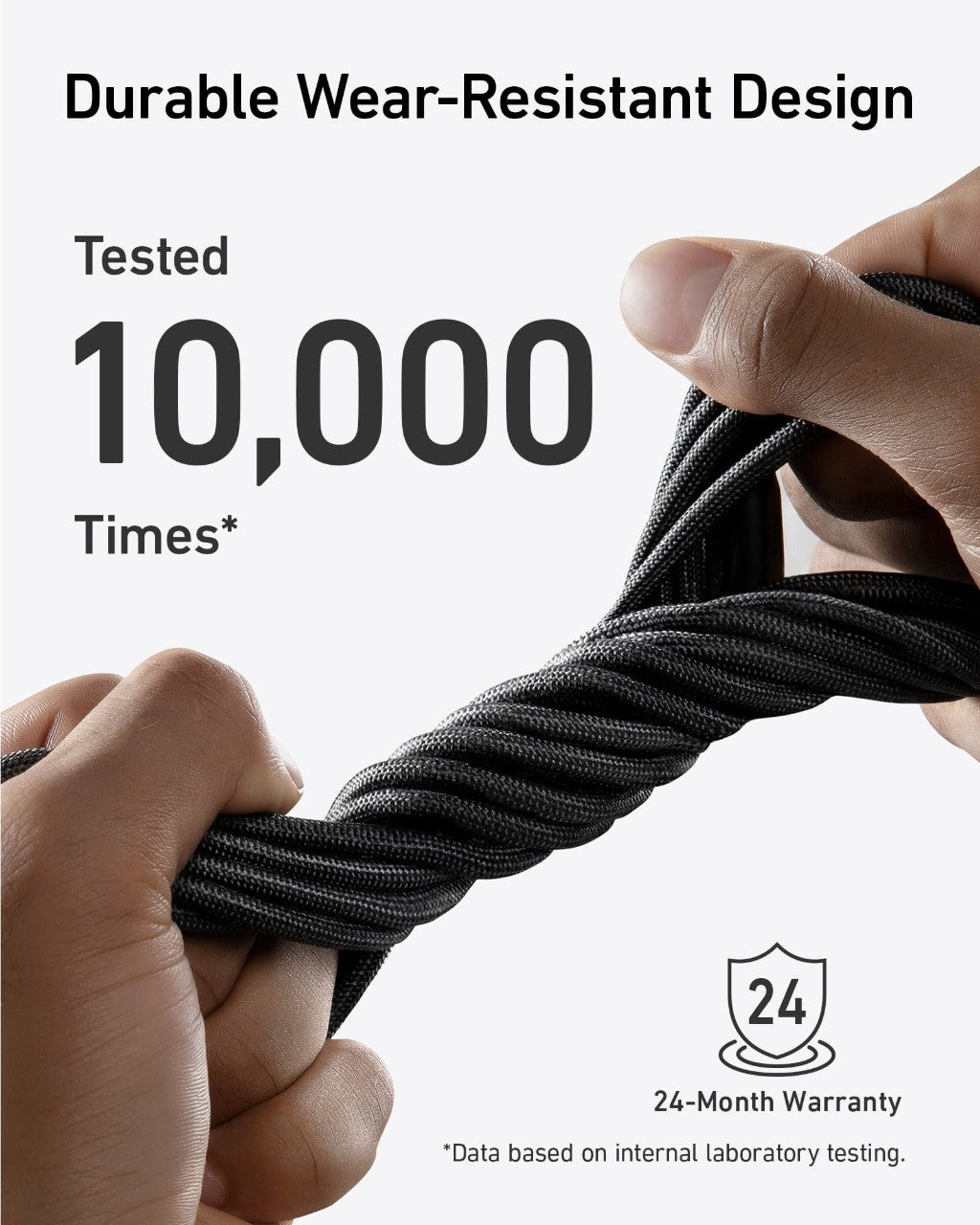 Anker cable with durable wear-resistant design for 10,000 times.