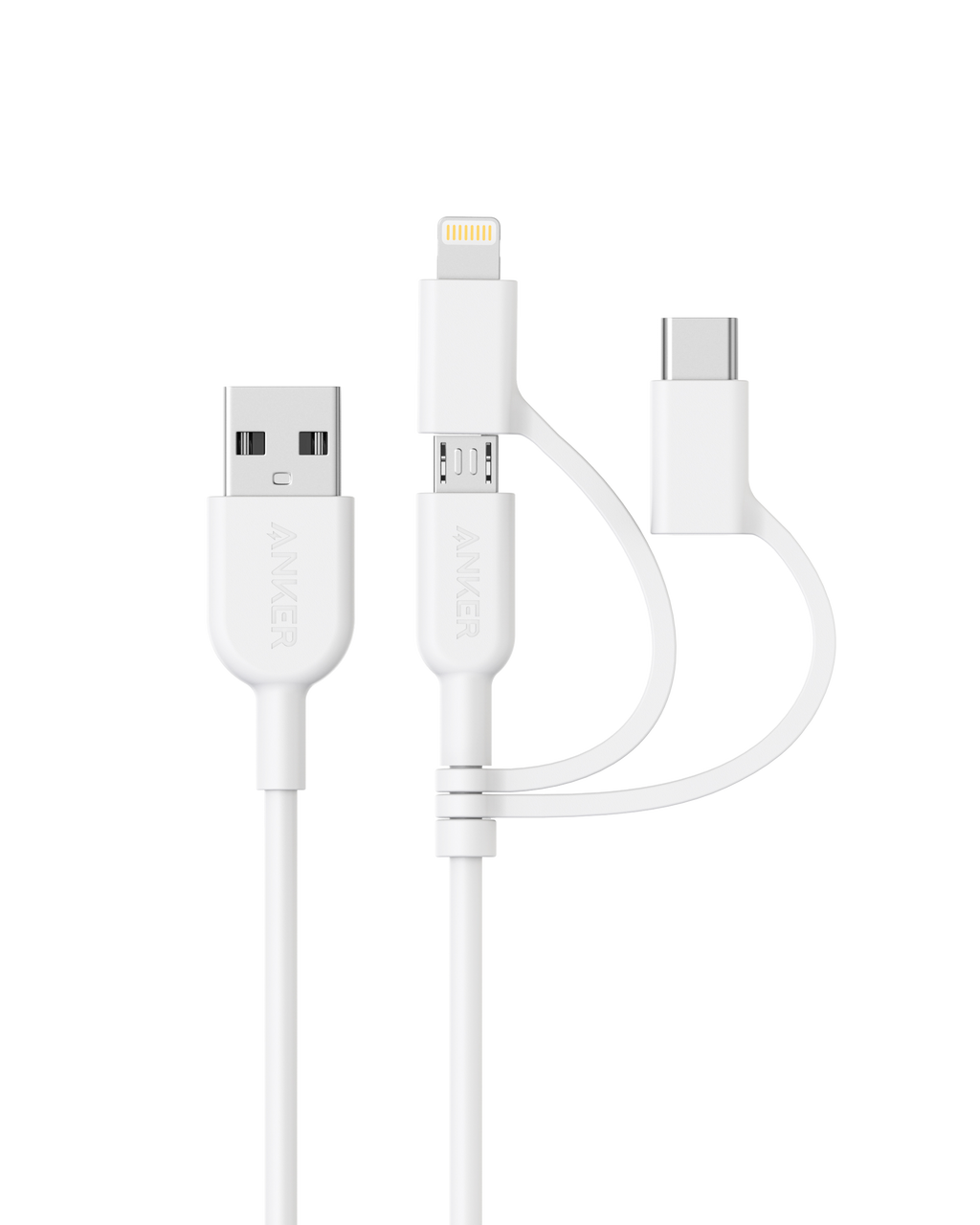 Anker 321 USB-A to Lightning Cable (3 ft 3-in-1)