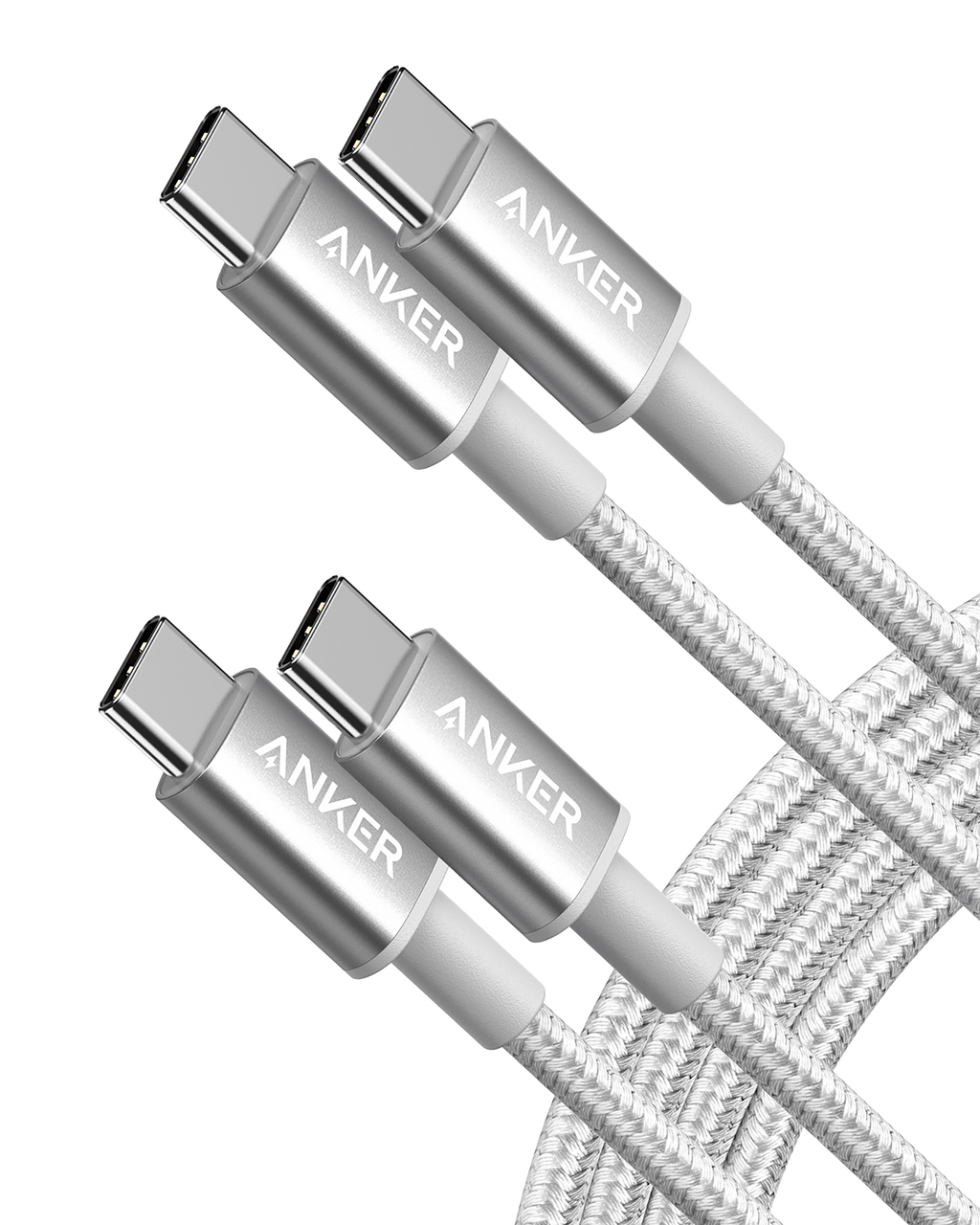 2-Pack Anker New Nylon USB-C to USB-C Cable (3 ft / 6 ft, 60W)